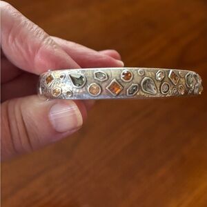 Brighton Silver Bracelet with Orange and Green Accents